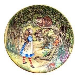 Alice in Wonderland Plate, Sandy Nightingale, Limoges, France, Cheshire Cat.